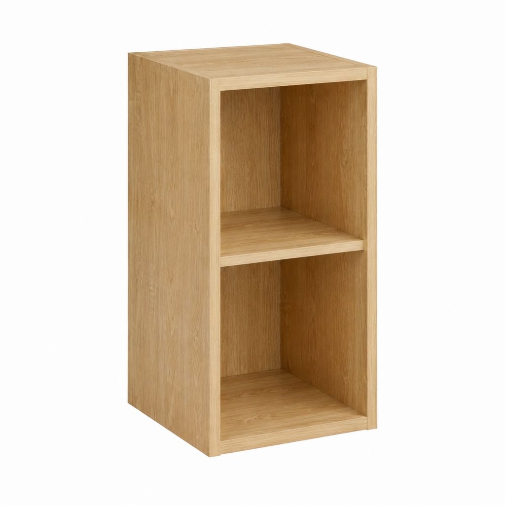 Standregal Eiche furnierte MDF rechteckig mit 2 offenen Fächern 40 x 80 x 30 cm