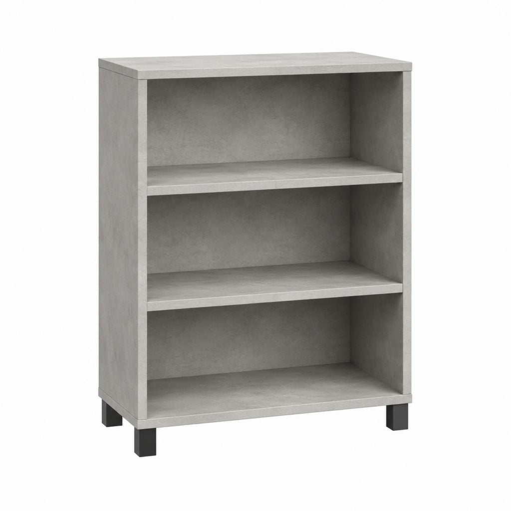Bücherregal Betonoptik Grau MDF rechteckig mit 3 offenen Fächern 60 x 30 x 80 cm