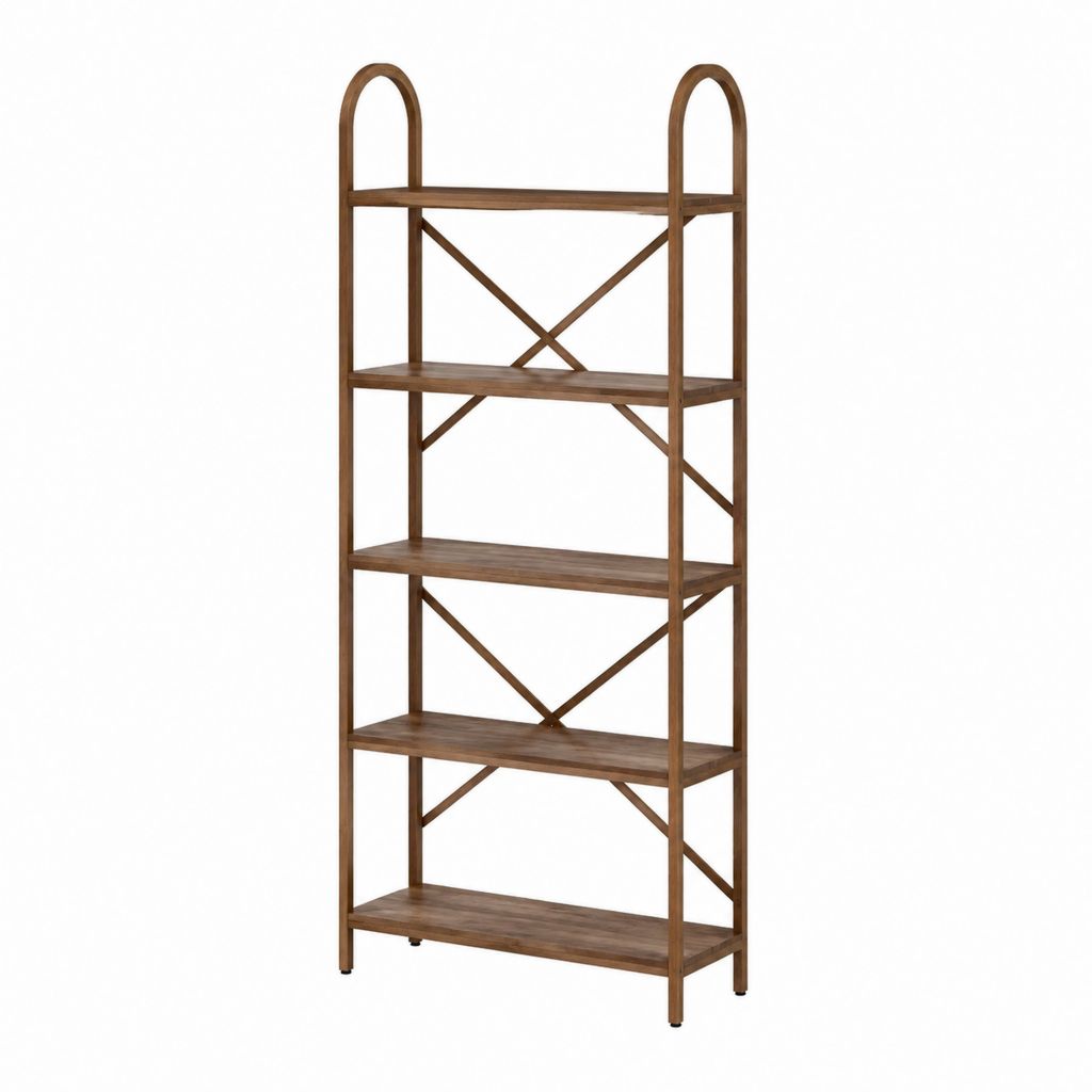 Bücherregal 5 Ebenen Braun Bambus Rechteckig 60 x 30 x 170 cm