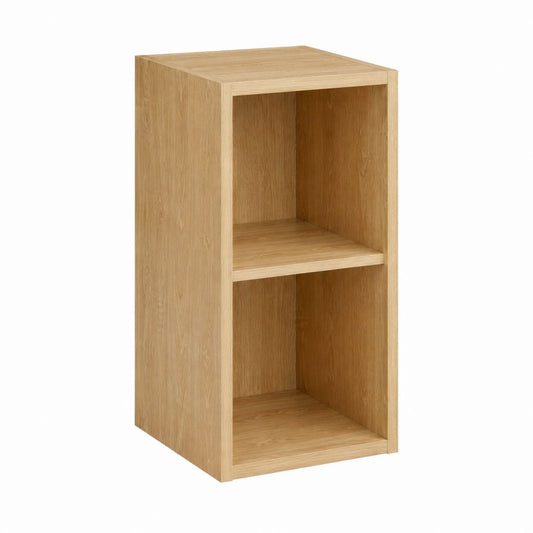 Standregal Eiche furnierte MDF rechteckig mit 2 offenen Fächern 40 x 80 x 30 cm