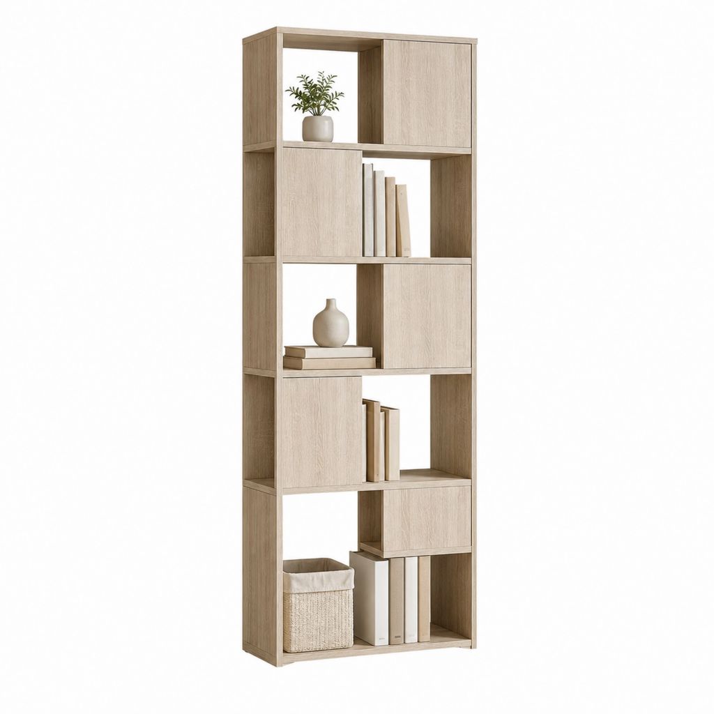 Bücherregal Standregal Eiche hell Spanplatte 60 x 30 x 180 cm